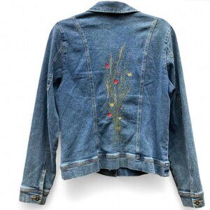 Nordstrom Floral Embroidered Denim Jacket